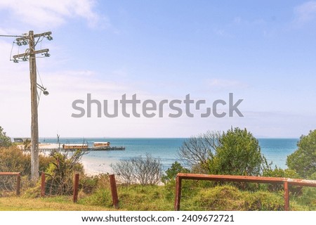 view of coastline from foreshore of tourism beach town of Queenscliff