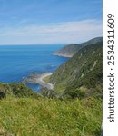 View of coastline at Red Rocks, Wellington, New Zealand Aotearoa