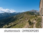 View of Col de Tende pass in the alps between France and Italy