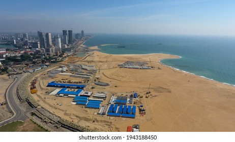 A View Of The Colombo Port City Under Construction.