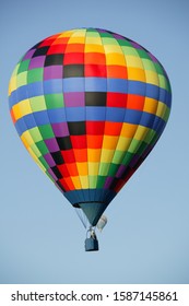 View of a colorful hot-air balloon against blue sky, Balloon Festival, Albuquerque, New Mexico, USA - Shutterstock ID 1587145861