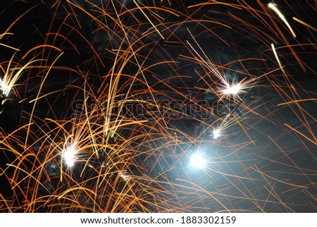  view of colorful volcano firework on new year's eve
