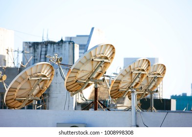 VIEW OF A COMMUNICATIONS SATELLITE DISH ANTENNAE AT NARIMAN POINT MUMBAI MAHARASHTRA INDIA ASIA - Powered by Shutterstock