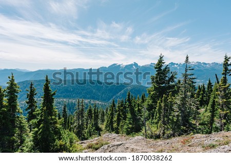 View of Comox Glacier and mountains from the summit of Mt. Becher, Stratchcona Provincial Park, British Columbia, Canada