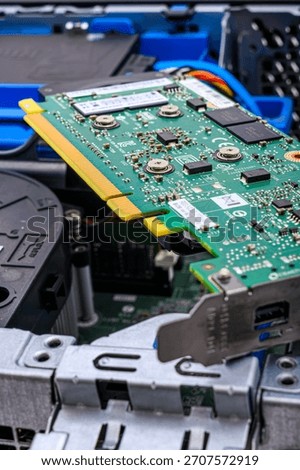 View of the computer's PCI GPU card connector.