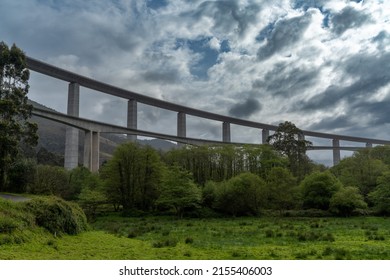 A view of the Concha de Artedo bridge on the Cantabria Highway in northern Spain