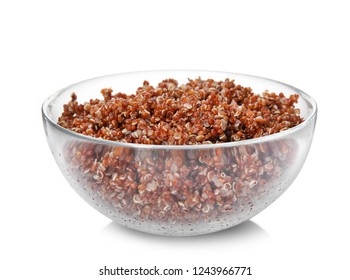 View Of Cooked Red Quinoa Isolated On White