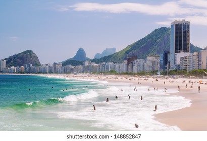 view of Copacabana beach in Rio de Janeiro. Brazil