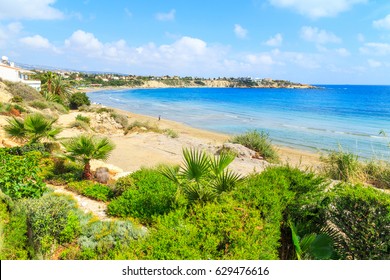 A View Of A Coral Beach In Paphos, Cyprus