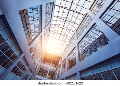 View Of The Corridor Inside The Office Building.