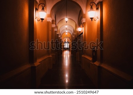 View of a corridor at night