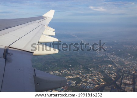 View Of Countryside Landscape From A Plane Flight