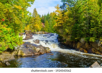 View of the Croches waterfall, in Mont Tremblant National Park, Quebec, Canada