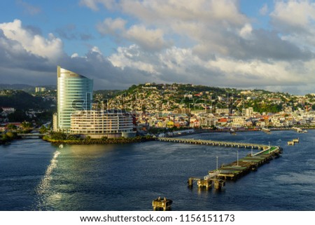 view from cruise ship of port FORT-DE-FRANCE, MARTINIQUE