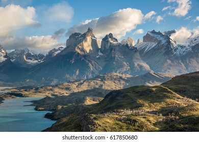 View Of Cuernos Del Paine From Mirador Condor, Patagonia, Chile