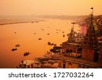 A view of India’s cultural capital Varanasi, during the dusk hours.

