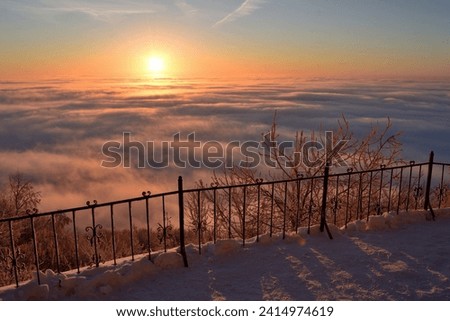 View of czech cloud inversion and sunrise