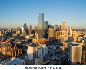 View Of Dallas Downtown From Observation Deck On Reunion Tower