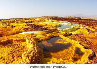 View of Dallol volcano in Danakil Desert, Ethiopia - Shutterstock ID 1988100227