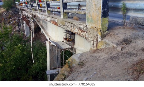 View of damage bridge
