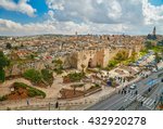 View to Damascus Gate and old Jerusalem City