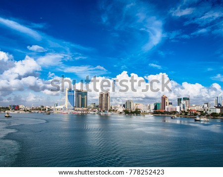 View to Dar es Salaam from sea. Stock fotó © 