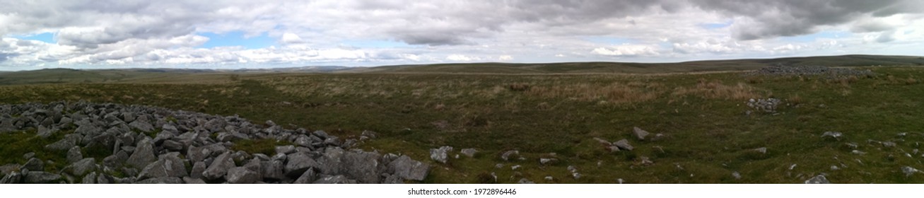 View of Dartmoor National Park, a vast moorland in the county of Devon, in south west England, United Kingdom 