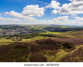 View From Darwen Moor Of The Lancashire Landscape And Countryside, Darwen, Lancashire, UK