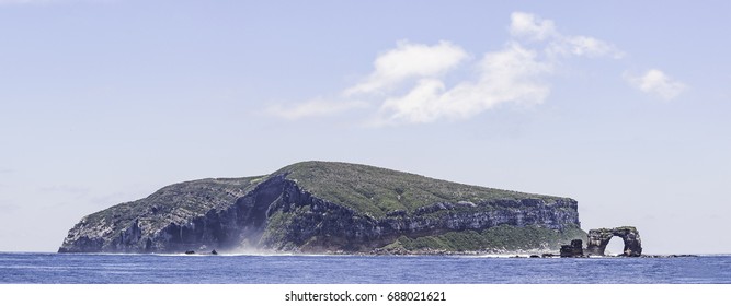 View Of Darwin Island With Darwin Arch, Galapagos