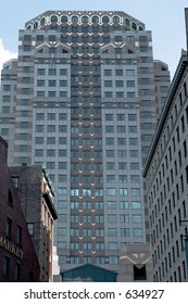 View Of The  Decorated  75 State Street  Building In Boston Mass
