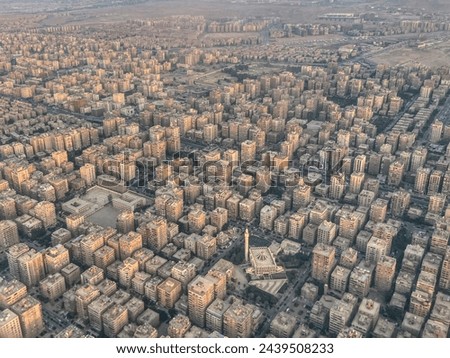 A View of Densely-Populated Cairo, Egypt from the Air