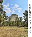 A view of Devils Tower in Wyoming.