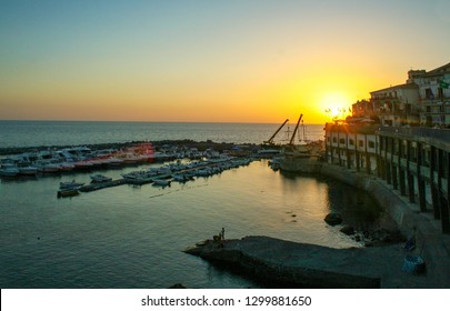 View Of Diamante At Sunset, Calabria, Italy 