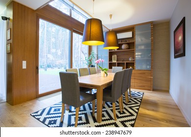 View Of Dining Area Inside Modern House