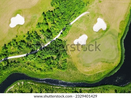 View from directly above a golf course in Bentwoud, The Netherlands. Suitable as background.