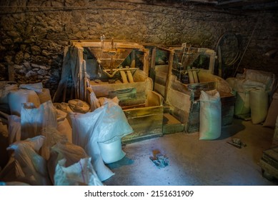 A View Of  Dirty Basement With Lots Of Instruments