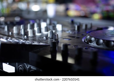 A View Of DJ Turntable Equipment. 