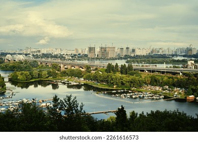 View of Dnipro river and Kyiv city, Ukraine. - Shutterstock ID 2261616573
