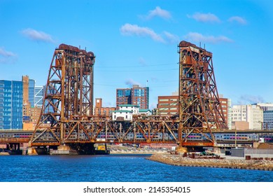 View of the Dock Bridge over the Passaic River, City of Newark, New Jersey, United States
