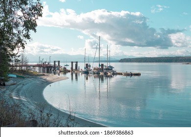 View Of The Docks At Mansons Landing On Cortes Island BC