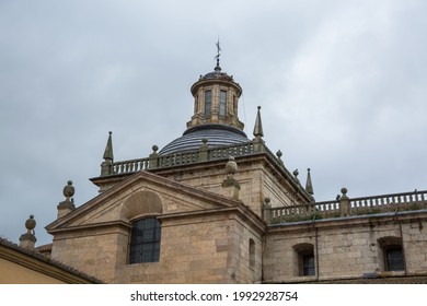 View At The Dome Copula Tower At The Iconic Spanish Romanesque And Renaissance Architecture Building At The Iglesia De Cerralbo, Downtown City