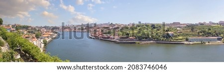 Similar – Blonde woman looks at bridge in Porto