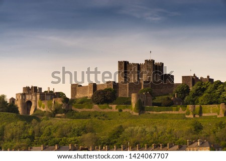 View of the Dover Castle on the cliffs
