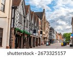 A view down the main section of Bore Street in Lichfield, UK in summertime