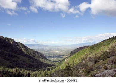 view down the mountain valley