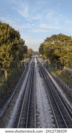 view down the tracks from above