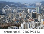 View of downtown Cheonan City from Observatory