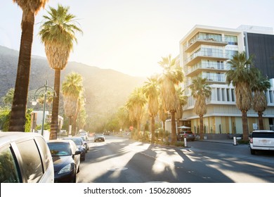 View Of Downtown Palm Springs, California.