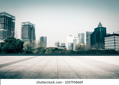 View Of Downtown Raleigh, North Carolina From Street Level, Hdr Image