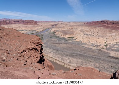 View of Drought on the Colorado River at Lake Powell Due to Climate Change